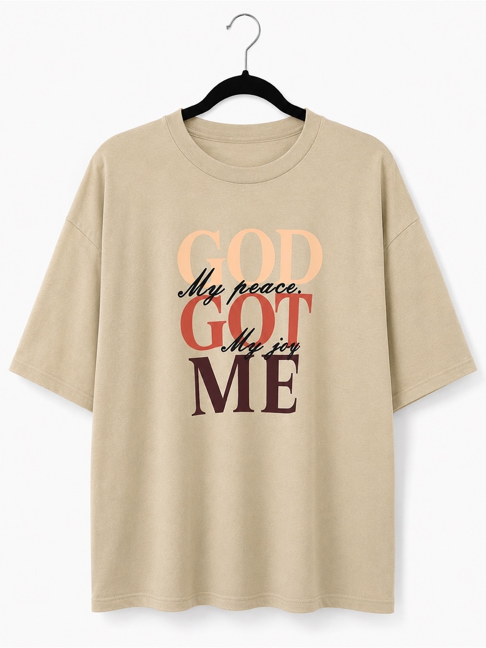 GOD GOT ME Graphic Crewneck T-Shirt